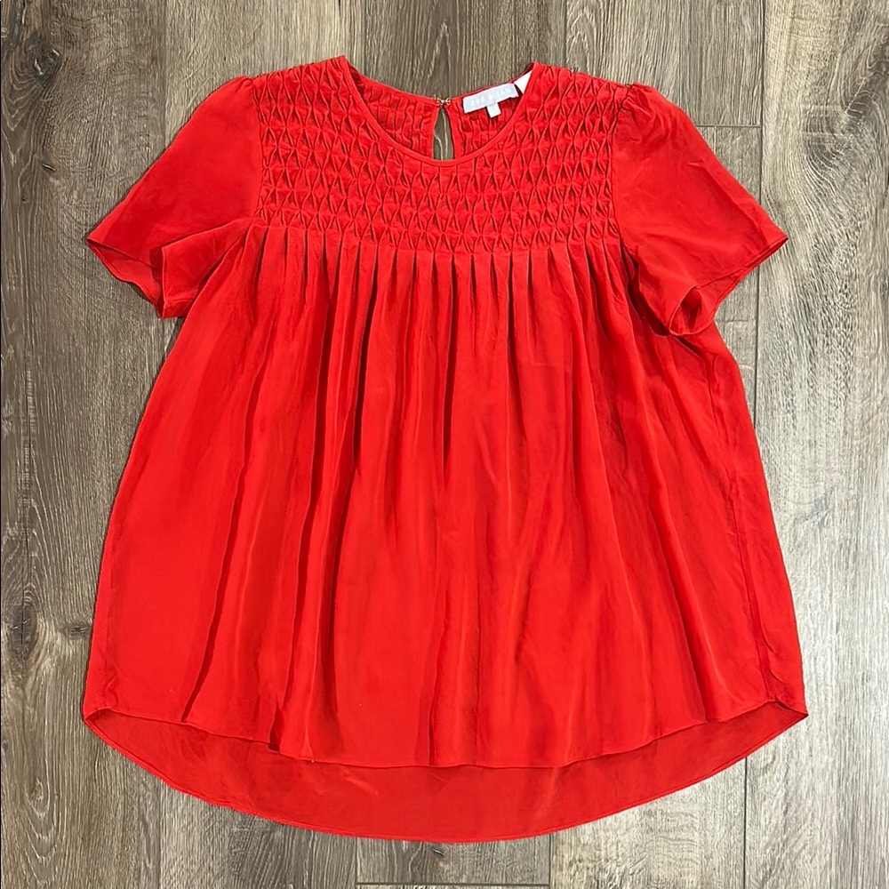ZOE & SAM 100% Silk Blouse in Red